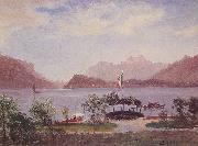 Albert Bierstadt Italian Lake Scene painting